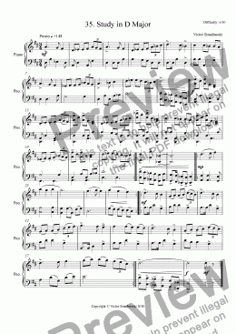 page one of Study in D Major