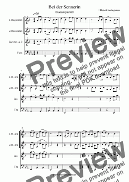 page one of Bei der Sennerin Brass Quartett