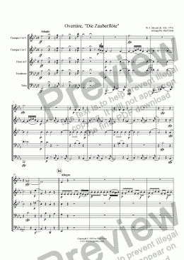 page one of Overture to the Magic Flute