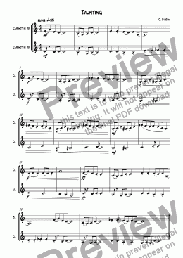 page one of Jaunting (clarinet duet)