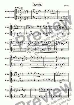 page one of Jaunting (2 equal saxes)