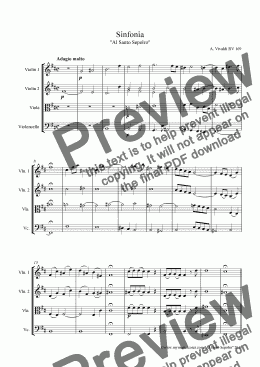 page one of Vivaldi Sinfonia "Al Santo Sepolro" RV 169