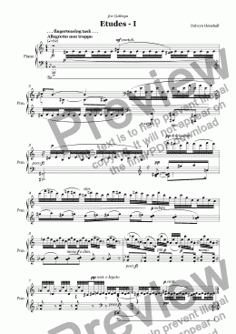 page one of Etudes - I ". . . fingerteasing task . . " [piano] [+mp3 Realization]]