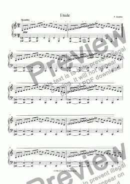 page one of Etude for piano solo