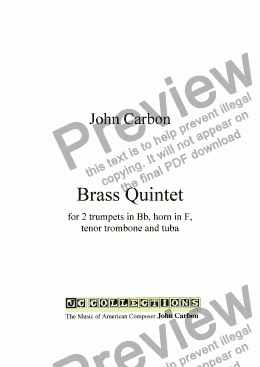 page one of Brass Quintet