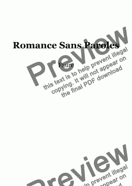 page one of Romance sans Paroles