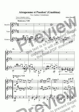 page one of Atrapenme Si Pueden (Guabina) - Trio Tipico Colombiano