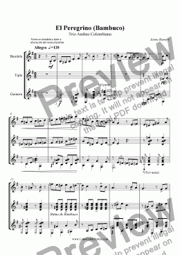 page one of El Peregrino (Trio Andino Colombiano)