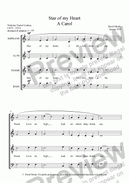 page one of Star of my heart - A Carol, SATB with Descant