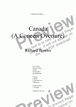 page one of Canada - A Concert Overture