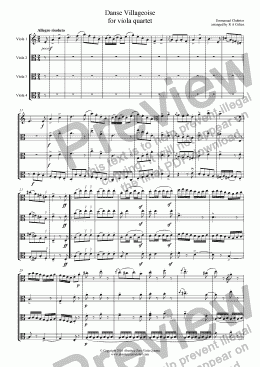 page one of Chabrier - DANSE VILLAGEOISE - for viola quartet