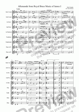page one of Almande from Royal Brass Music of James I