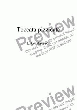 page one of Toccata pizzicato 