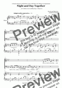 page one of Night and day together (Wedding Duet)