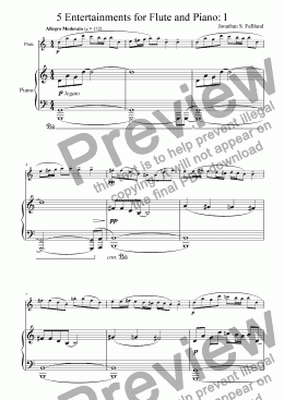 page one of 5 Entertainments for Flute and Piano (No.1)