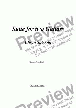 page one of Suite for two Guitars