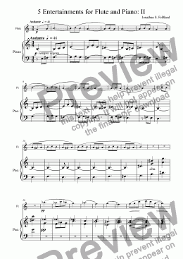 page one of 5 Entertainments for Flute and Piano (No.2)