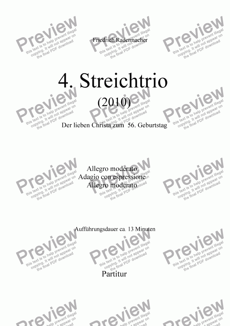 page one of 4. Streichtrio