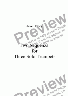 page one of Two Sequenza for Three Solo Trumpets