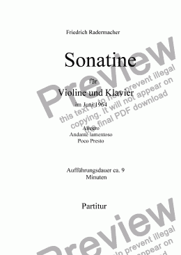 page one of Sonatine für Violine und Klavier
