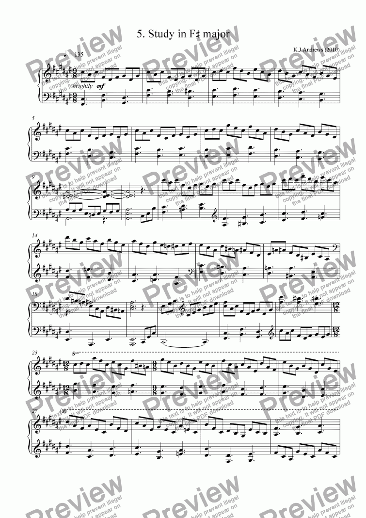 page one of 12 Studies in Remote Keys: 5.F-sharp major