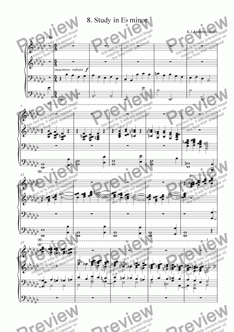 page one of 12 Studies in Remote Keys: 8.E-flat minor