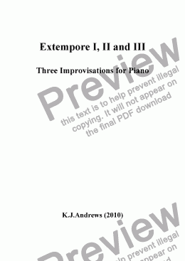 page one of Extempore I
