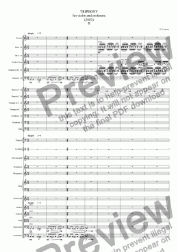 page one of Triophony for violin and orchestra, part 2