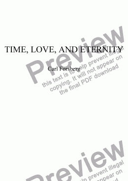 page one of TIME, LOVE, AND ETERNITY