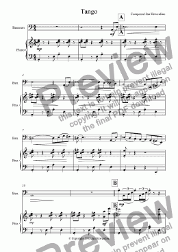 page one of Tango for Bassoon