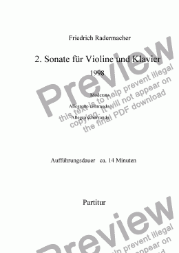 page one of 2. Sonate für Violine und Klavier