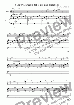 page one of 5 Entertainments for Flute and Piano (No.3)