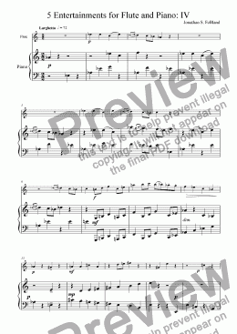page one of 5 Entertainments for Flute and Piano (No.4)