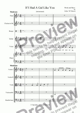 page one of If I Had A Gal Like You [Mixed Ensemble] by Lillyn "El" Brown