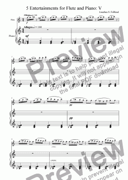 page one of 5 Entertainments for Flute and Piano (No.5)