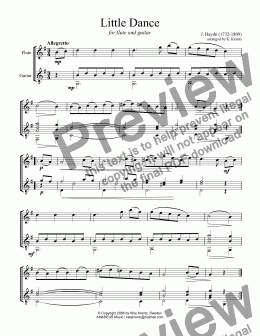 page one of Little Dance for flute (violin) and guitar