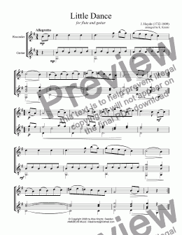 page one of Little Dance for recorder and guitar