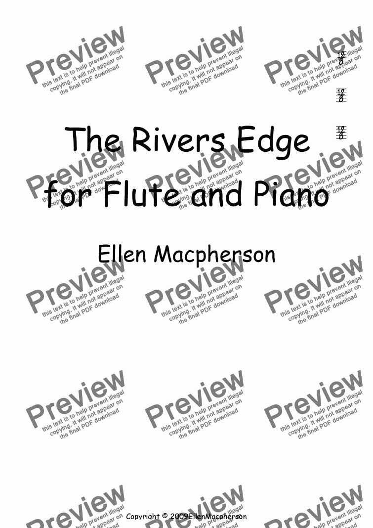 page one of "The Rivers Edge" for flute and piano