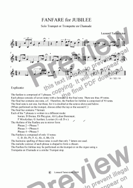 page one of Fanfare for Jubilee