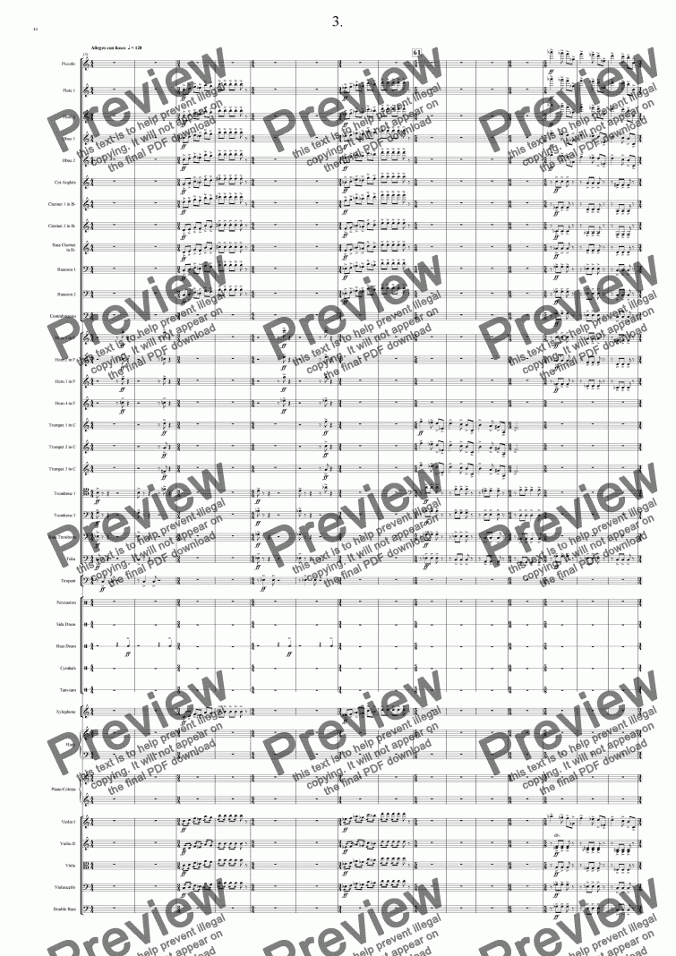 page one of Symphony No 61 3rd movt