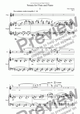 page one of Flute Sonata - 1. Poco andante e molto tranquillo
