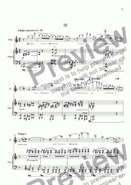 page one of Flute Sonata - 3. Adagio espressivo
