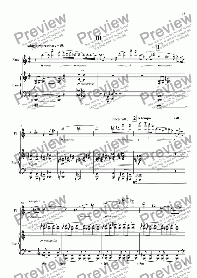 page one of Flute Sonata - 3. Adagio espressivo