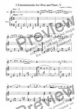 page one of 5 Entertainments for Oboe and Piano (No.5)