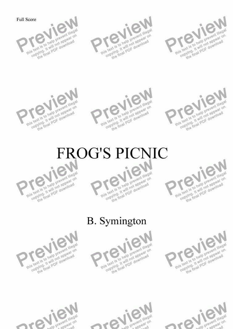 page one of FROG'S PICNIC