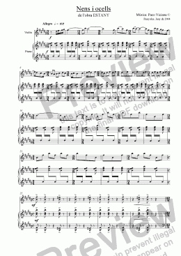 page one of 210-Estany (09-Nens i ocells-Violin/Piano version)