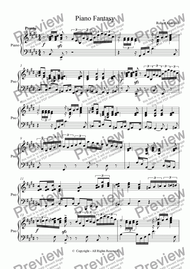 page one of Piano Fantasy [Piano Solo]