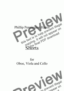 page one of Shorts for Oboe, Viola & Cello