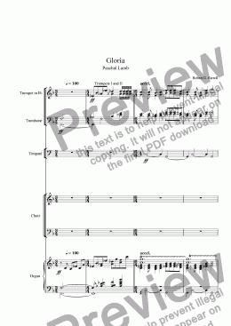 page one of Gloria - Easter Mass