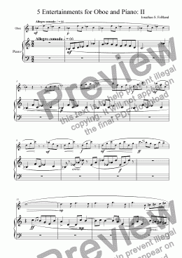 page one of 5 Entertainments for Oboe and Piano (No.2)